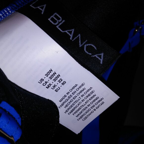 La Blanca Swim Tankini Top 20W Blue Solid Tummy Control Lightly Lined Wireless N - Picture 10 of 10